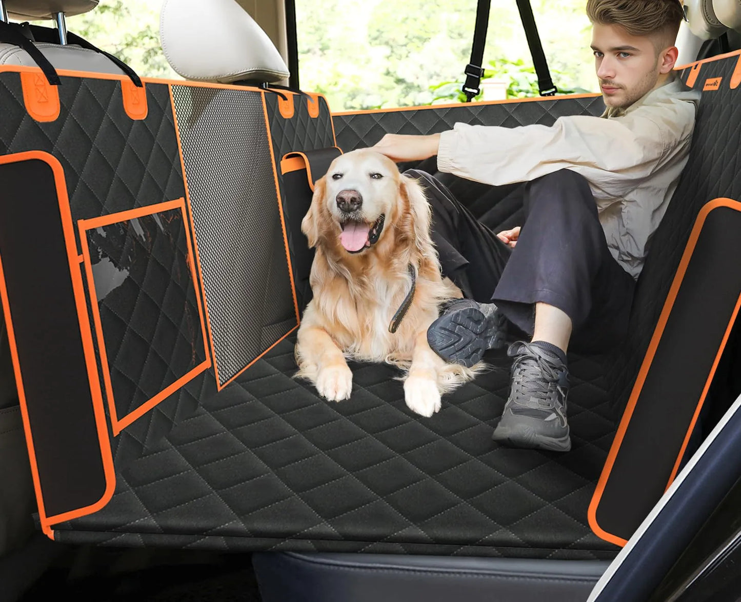 4-in-1 Premium Wasserdichte Autositzabdeckung für Hundetransport