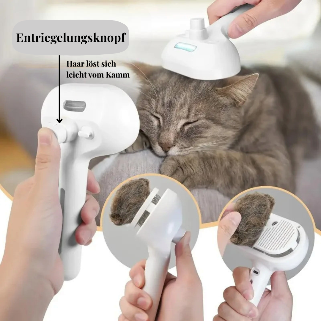 EasyPet elektrische Sprühnebel-Fellbürste für Katze und Hund