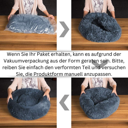 Kuschelbett in Donut Form aus Plüsch