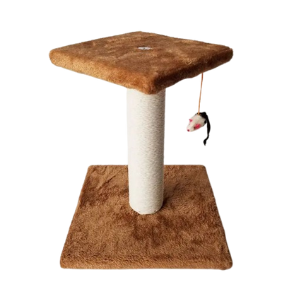 Katzenbaum mit Kratzpfosten und Spielzeugen