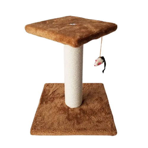 Katzenbaum mit Kratzpfosten und Spielzeugen