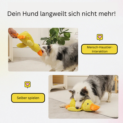 Quakende Plüschente - Langlebiges Kauspielzeug mit Geräuschen für Hunde
