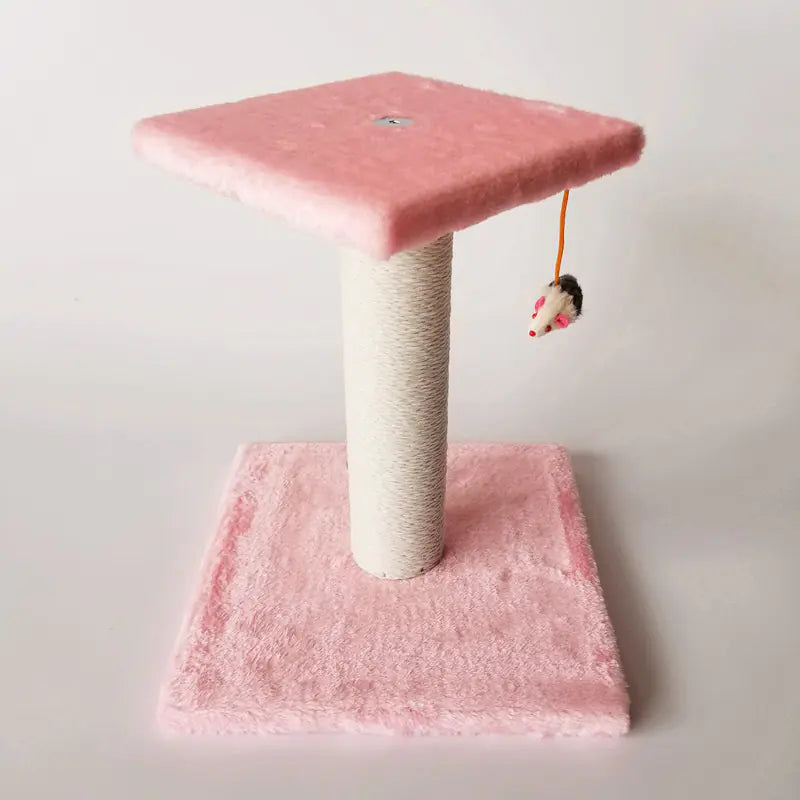 Katzenbaum mit Kratzpfosten und Spielzeugen