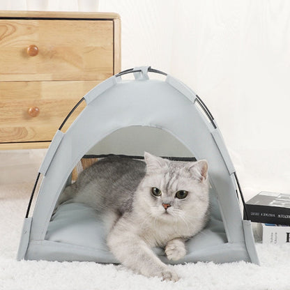 Faltbares Zelt für Haustiere mit kühlender Matte