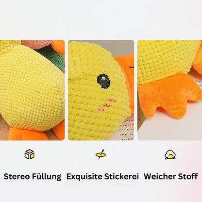 Quakende Plüschente - Langlebiges Kauspielzeug mit Geräuschen für Hunde