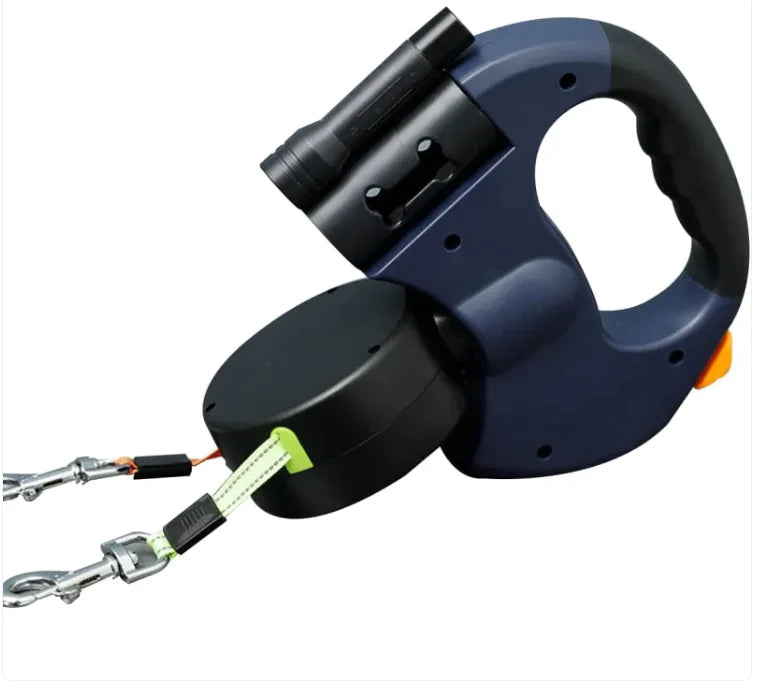 Doppelte einziehbare Hundeleine mit Licht